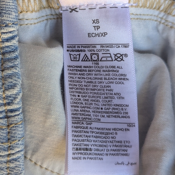 GAP Denim High-Rise Wide Leg Jeans Elastic Waist Size XS Light Wash Denim - Picture 6 of 8